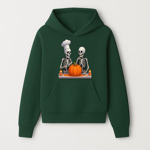 Skeleton Chef Pumpkin Carving Decor - Fun Halloween Kitchen Art Print - Hoodie 1758181726947.jpg