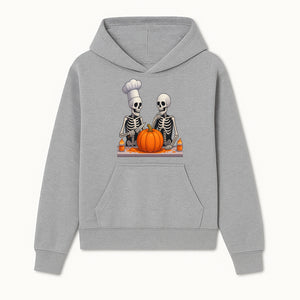 Skeleton Chef Pumpkin Carving Decor - Fun Halloween Kitchen Art Print - Hoodie 1758181727083.jpg