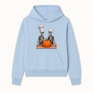 Skeleton Chef Pumpkin Carving Decor - Fun Halloween Kitchen Art Print - Hoodie 1758181727222.jpg