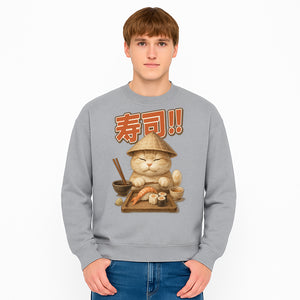 Cute Cat Sushi Chef Art Print Sushi Lovers Gift, Asian Cuisine Decor, Cat Artwork, Whimsical Kitchen Wall Art, Foodie Gift Idea - Sweatshirt 1758181727590.jpg