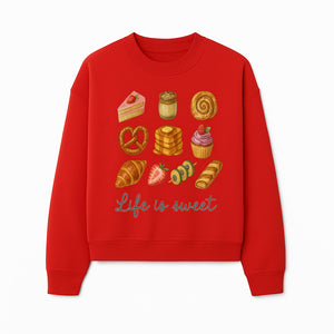 Life is Sweet Kitchen Decor Art Print - Whimsical Food Illustration with Desserts, Treats, and Snacks - Sweatshirt 1758181727728.jpg