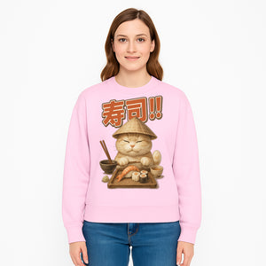 Cute Cat Sushi Chef Art Print Sushi Lovers Gift, Asian Cuisine Decor, Cat Artwork, Whimsical Kitchen Wall Art, Foodie Gift Idea - Sweatshirt 1758181727762.jpg