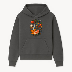 Cooking Illustration Artwork with Meat, Vegetables, and Knife for Kitchen Wall Decor, Chefs Gift, Culinary Art Print - Hoodie 1758181727968.jpg
