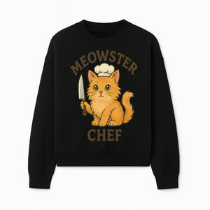 Meowster Chef Cat Art Print - Cute Orange Kitty with Chef Hat & Knife, Perfect for Cat Lovers' Kitchen Decor - Sweatshirt 1758181728019.jpg