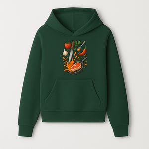 Cooking Illustration Artwork with Meat, Vegetables, and Knife for Kitchen Wall Decor, Chefs Gift, Culinary Art Print - Hoodie 1758181728089.jpg