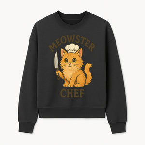Meowster Chef Cat Art Print - Cute Orange Kitty with Chef Hat & Knife, Perfect for Cat Lovers' Kitchen Decor - Sweatshirt 1758181728168.jpg