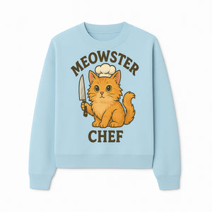 Meowster Chef Cat Art Print - Cute Orange Kitty with Chef Hat & Knife, Perfect for Cat Lovers' Kitchen Decor - Sweatshirt 1758181728631.jpg
