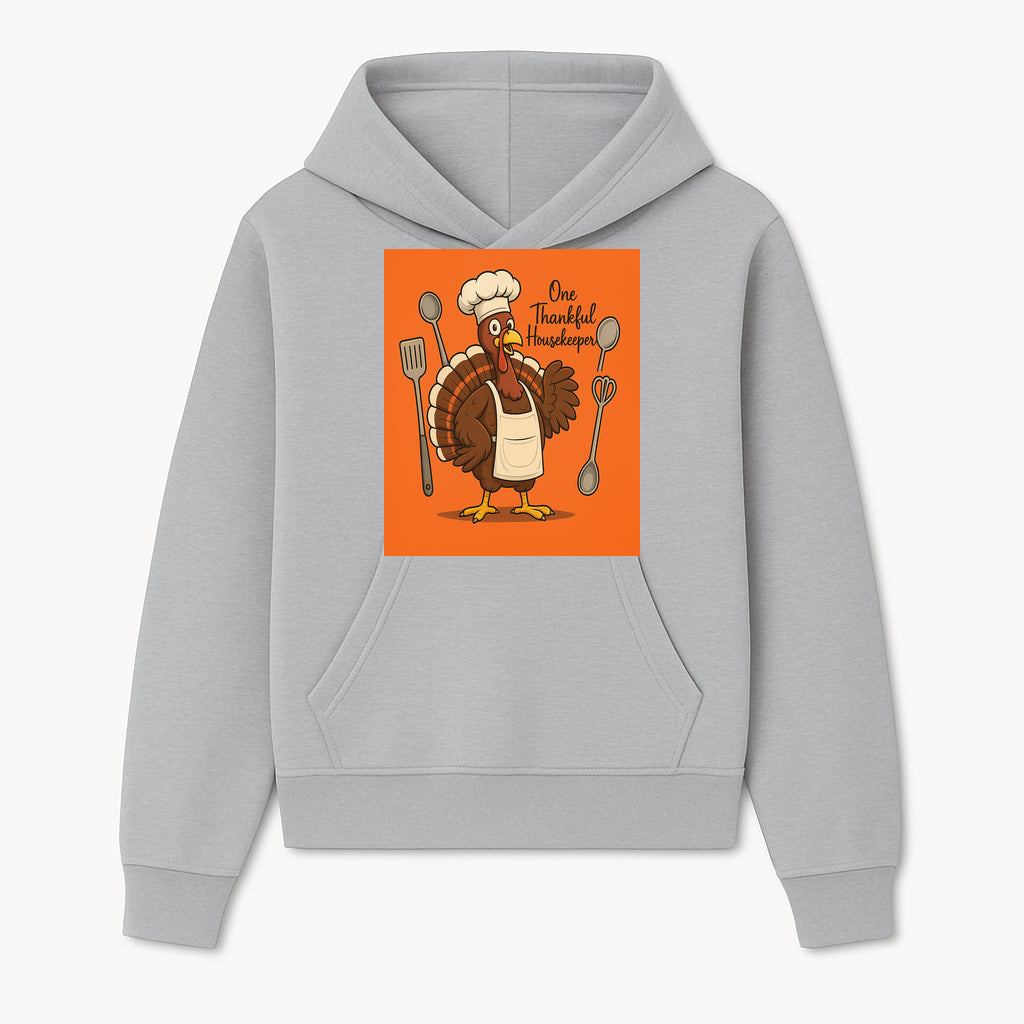 Thankful Turkey Chef T-Shirt, Cute Thanksgiving Gift for Housekeepers, Funny Cooking, Fall Harvest Apparel, Turkey Lover Tee - Hoodie 1758181728720.jpg