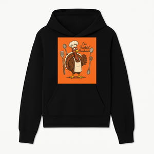 Thankful Turkey Chef T-Shirt, Cute Thanksgiving Gift for Housekeepers, Funny Cooking, Fall Harvest Apparel, Turkey Lover Tee - Hoodie 1758181728883.jpg