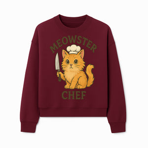 Meowster Chef Cat Art Print - Cute Orange Kitty with Chef Hat & Knife, Perfect for Cat Lovers' Kitchen Decor - Sweatshirt 1758181728883.jpg