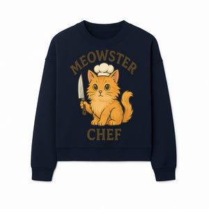 Meowster Chef Cat Art Print - Cute Orange Kitty with Chef Hat & Knife, Perfect for Cat Lovers' Kitchen Decor - Sweatshirt 1758181729030.jpg