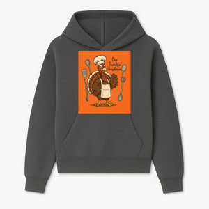 Thankful Turkey Chef T-Shirt, Cute Thanksgiving Gift for Housekeepers, Funny Cooking, Fall Harvest Apparel, Turkey Lover Tee - Hoodie 1758181729036.jpg