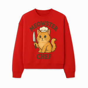 Meowster Chef Cat Art Print - Cute Orange Kitty with Chef Hat & Knife, Perfect for Cat Lovers' Kitchen Decor - Sweatshirt 1758181729170.jpg