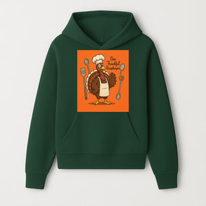 Thankful Turkey Chef T-Shirt, Cute Thanksgiving Gift for Housekeepers, Funny Cooking, Fall Harvest Apparel, Turkey Lover Tee - Hoodie 1758181729171.jpg