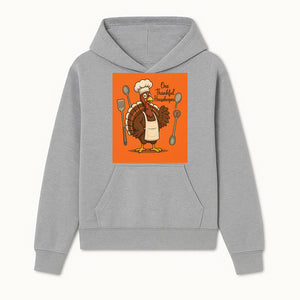 Thankful Turkey Chef T-Shirt, Cute Thanksgiving Gift for Housekeepers, Funny Cooking, Fall Harvest Apparel, Turkey Lover Tee - Hoodie 1758181729301.jpg