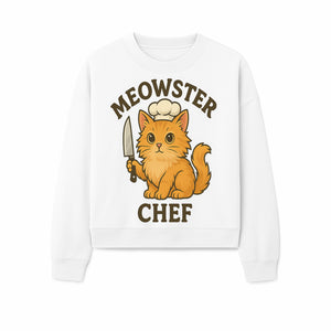 Meowster Chef Cat Art Print - Cute Orange Kitty with Chef Hat & Knife, Perfect for Cat Lovers' Kitchen Decor - Sweatshirt 1758181729454.jpg