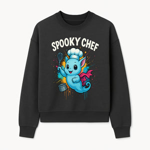 Spooky Chef Ghost Graphic Tee - Fun Halloween T-Shirt with Colorful Cartoon Design for Kids and Adults - Sweatshirt 1758181729612.jpg