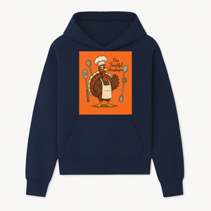 Thankful Turkey Chef T-Shirt, Cute Thanksgiving Gift for Housekeepers, Funny Cooking, Fall Harvest Apparel, Turkey Lover Tee - Hoodie 1758181729839.jpg