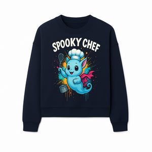 Spooky Chef Ghost Graphic Tee - Fun Halloween T-Shirt with Colorful Cartoon Design for Kids and Adults - Sweatshirt 1758181730513.jpg