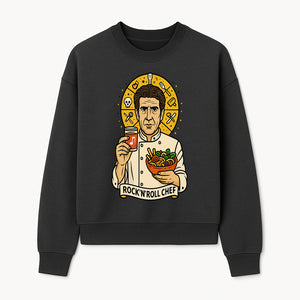 Rock 'n' Roll Chef Graphic Tee | Funky Culinary Art Shirt | Music & Food Lover Gift | Unique Chef Apparel for Foodies - Sweatshirt 1758181730585.jpg