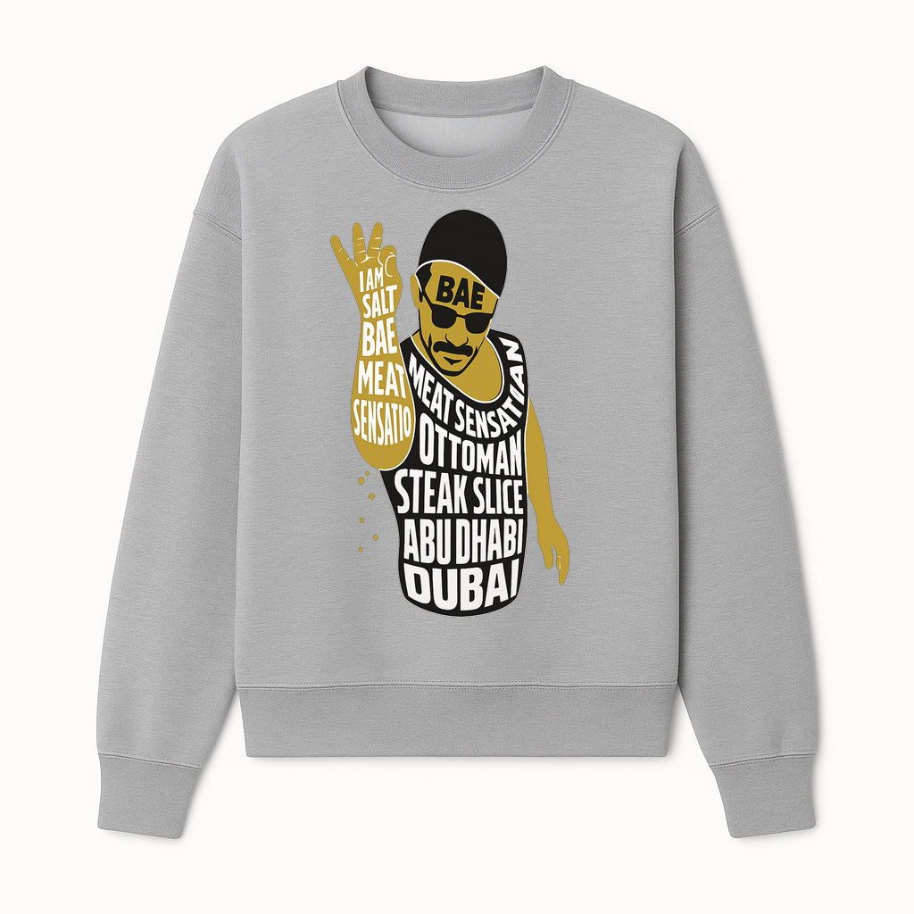 Salt Bae Meat Sensation Graphic Tee - Ottoman Steak Slice, Abu Dhabi & Dubai Inspired Apparel for Food Lovers - Sweatshirt 1758181730797.jpg