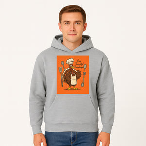 Thankful Turkey Chef T-Shirt, Cute Thanksgiving Gift for Housekeepers, Funny Cooking, Fall Harvest Apparel, Turkey Lover Tee - Hoodie 1758181731362.jpg