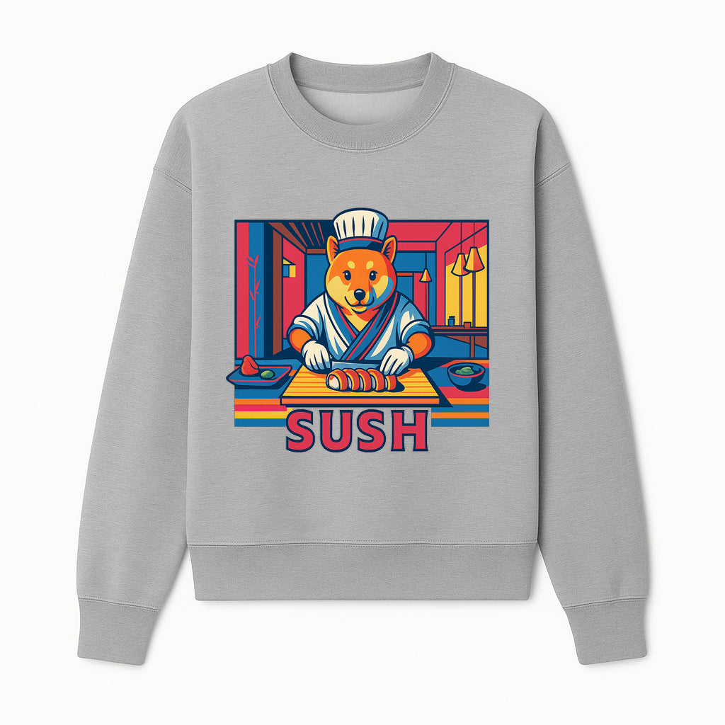Shiba Inu Sushi Chef Art Print Colorful Japanese Cuisine Wall Decor for Food Lovers & Animal Enthusiasts - Sweatshirt 1758181731706.jpg