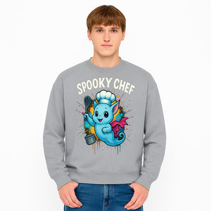 Spooky Chef Ghost Graphic Tee - Fun Halloween T-Shirt with Colorful Cartoon Design for Kids and Adults - Sweatshirt 1758181732133.jpg