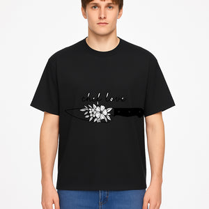 Chef Love Floral Knife Design - Kitchen Decor, Culinary Gift, Chef Gift Ideas, Hand Lettered Art, Cooking Enthusiast Gift - T-shirt 1758181732325.jpg