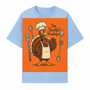 Thankful Turkey Chef T-Shirt, Cute Thanksgiving Gift for Housekeepers, Funny Cooking, Fall Harvest Apparel, Turkey Lover Tee - T-shirt 1758181732373.jpg