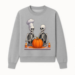 Skeleton Chef Pumpkin Carving Decor - Fun Halloween Kitchen Art Print - Sweatshirt 1758181732687.jpg