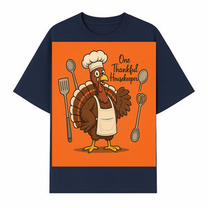 Thankful Turkey Chef T-Shirt, Cute Thanksgiving Gift for Housekeepers, Funny Cooking, Fall Harvest Apparel, Turkey Lover Tee - T-shirt 1758181732861.jpg