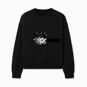 Chef Love Floral Knife Design - Kitchen Decor, Culinary Gift, Chef Gift Ideas, Hand Lettered Art, Cooking Enthusiast Gift - Sweatshirt 1758181732888.jpg