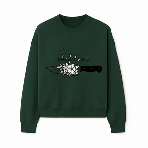 Chef Love Floral Knife Design - Kitchen Decor, Culinary Gift, Chef Gift Ideas, Hand Lettered Art, Cooking Enthusiast Gift - Sweatshirt 1758181733174.jpg
