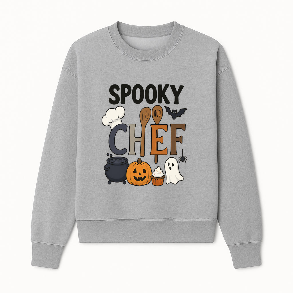 Spooky Chef Halloween Kitchen Decor - Pumpkin, Ghost, Cauldron, Baking Utensils - Fun Autumn Home & Party Decoration - Sweatshirt 1758181733385.jpg