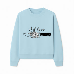 Chef Love Floral Knife Design - Kitchen Decor, Culinary Gift, Chef Gift Ideas, Hand Lettered Art, Cooking Enthusiast Gift - Sweatshirt 1758181733464.jpg
