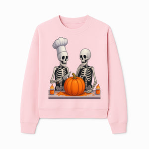 Skeleton Chef Pumpkin Carving Decor - Fun Halloween Kitchen Art Print - Sweatshirt 1758181733531.jpg