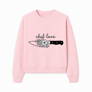 Chef Love Floral Knife Design - Kitchen Decor, Culinary Gift, Chef Gift Ideas, Hand Lettered Art, Cooking Enthusiast Gift - Sweatshirt 1758181733621.jpg
