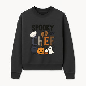 Spooky Chef Halloween Kitchen Decor - Pumpkin, Ghost, Cauldron, Baking Utensils - Fun Autumn Home & Party Decoration - Sweatshirt 1758181733649.jpg