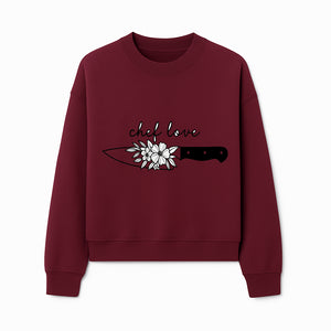 Chef Love Floral Knife Design - Kitchen Decor, Culinary Gift, Chef Gift Ideas, Hand Lettered Art, Cooking Enthusiast Gift - Sweatshirt 1758181733771.jpg