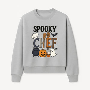 Spooky Chef Halloween Kitchen Decor - Pumpkin, Ghost, Cauldron, Baking Utensils - Fun Autumn Home & Party Decoration - Sweatshirt 1758181733952.jpg