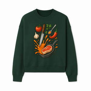 Cooking Illustration Artwork with Meat, Vegetables, and Knife for Kitchen Wall Decor, Chefs Gift, Culinary Art Print - Sweatshirt 1758181734121.jpg