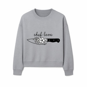 Chef Love Floral Knife Design - Kitchen Decor, Culinary Gift, Chef Gift Ideas, Hand Lettered Art, Cooking Enthusiast Gift - Sweatshirt 1758181734186.jpg