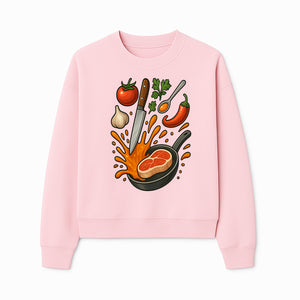 Cooking Illustration Artwork with Meat, Vegetables, and Knife for Kitchen Wall Decor, Chefs Gift, Culinary Art Print - Sweatshirt 1758181734557.jpg