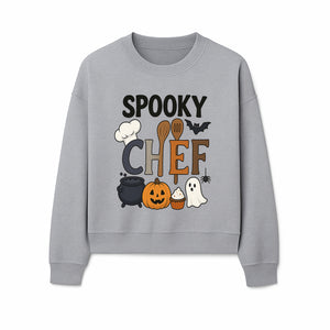 Spooky Chef Halloween Kitchen Decor - Pumpkin, Ghost, Cauldron, Baking Utensils - Fun Autumn Home & Party Decoration - Sweatshirt 1758181734737.jpg