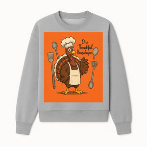 Thankful Turkey Chef T-Shirt, Cute Thanksgiving Gift for Housekeepers, Funny Cooking, Fall Harvest Apparel, Turkey Lover Tee - Sweatshirt 1758181734747.jpg