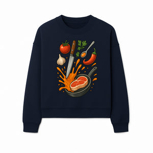 Cooking Illustration Artwork with Meat, Vegetables, and Knife for Kitchen Wall Decor, Chefs Gift, Culinary Art Print - Sweatshirt 1758181734865.jpg