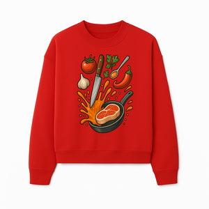 Cooking Illustration Artwork with Meat, Vegetables, and Knife for Kitchen Wall Decor, Chefs Gift, Culinary Art Print - Sweatshirt 1758181735021.jpg