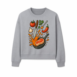 Cooking Illustration Artwork with Meat, Vegetables, and Knife for Kitchen Wall Decor, Chefs Gift, Culinary Art Print - Sweatshirt 1758181735143.jpg