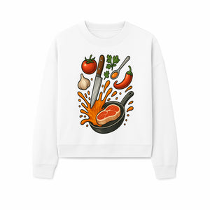 Cooking Illustration Artwork with Meat, Vegetables, and Knife for Kitchen Wall Decor, Chefs Gift, Culinary Art Print - Sweatshirt 1758181735288.jpg